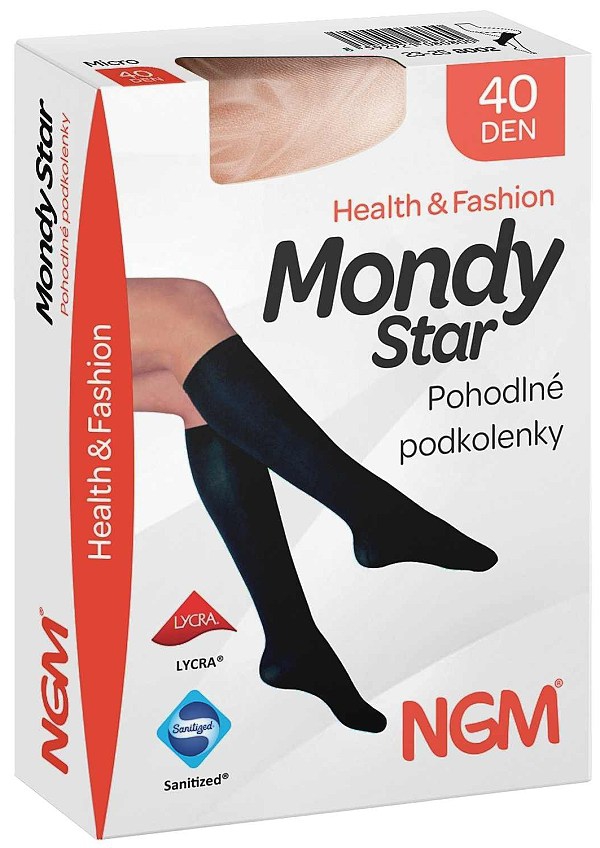 MONDY STAR punčochové podkolenky 40 DEN s podpůrným tlakem 8 - 10 mmHg