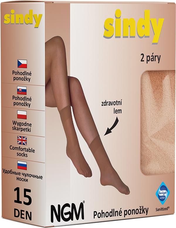 SINDY ponožky 15 DEN - 2 páry 